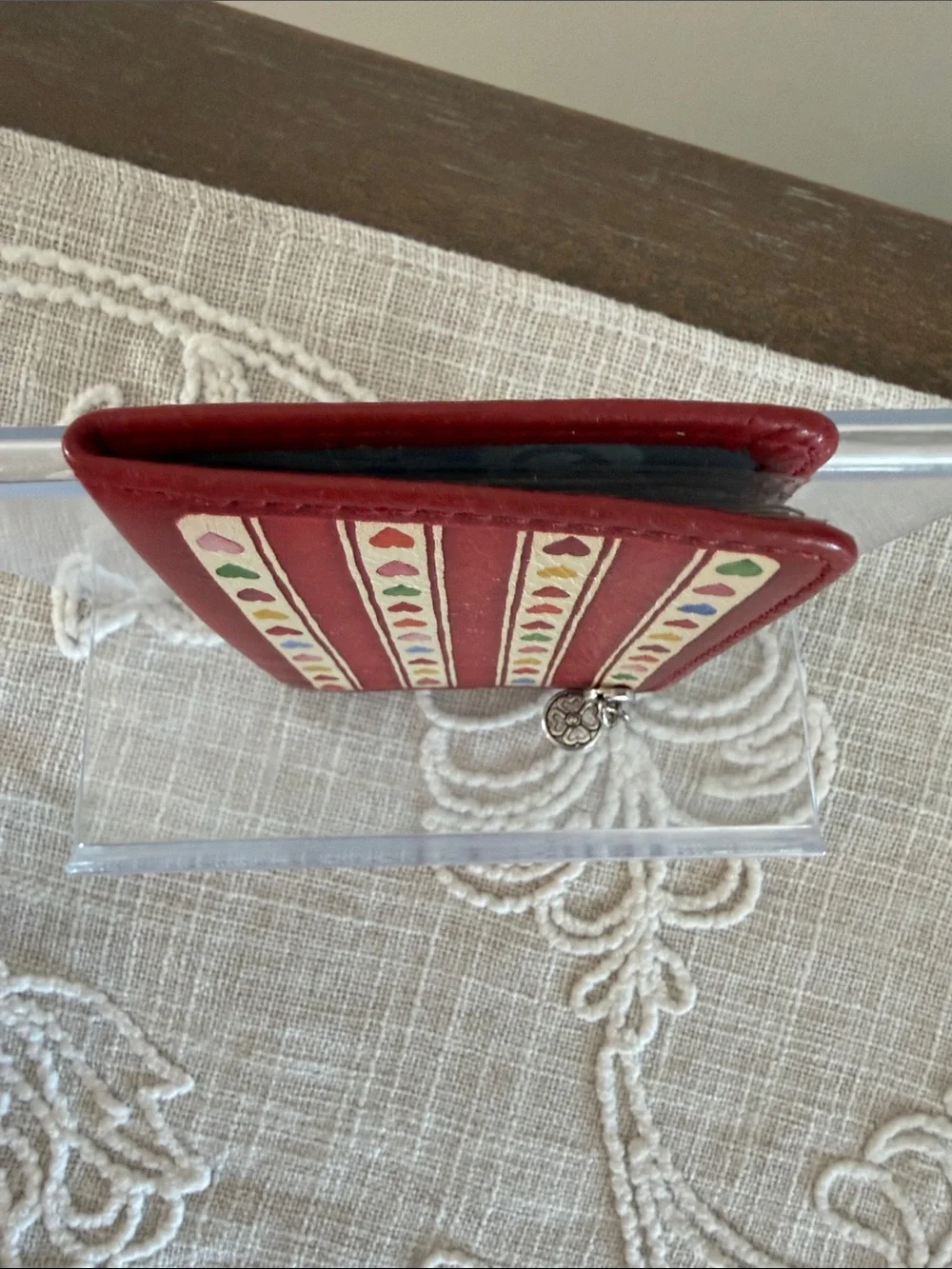 Brighton Vintage Rare Cherished Moments Red Leather Holder For Photos.